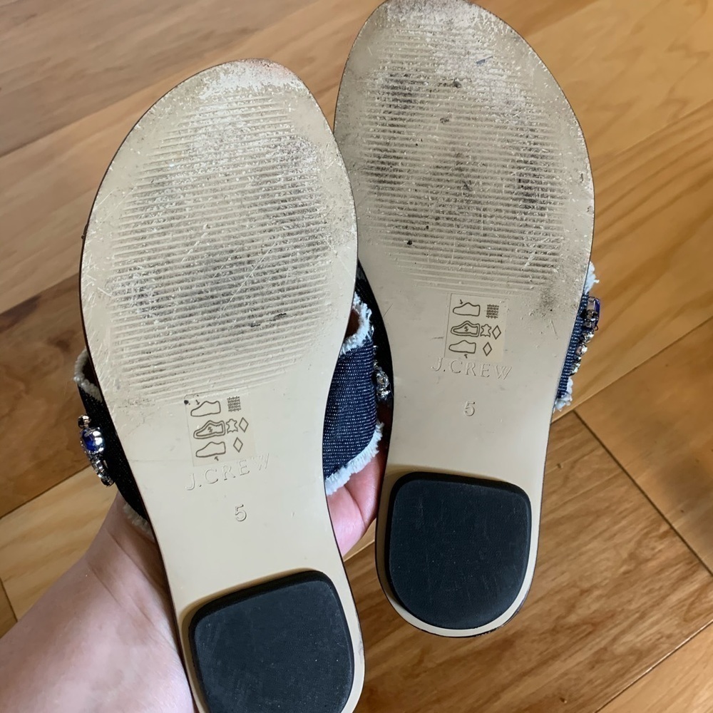 J crew denim Cyprus jeweled sandals 5 - Picture 5 of 5